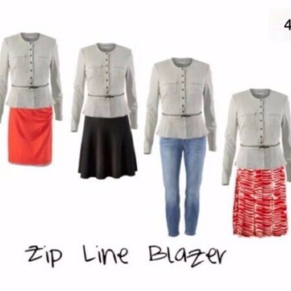 cabi ZIP LINE PEPLUM BLAZER JACKET SZ 2 ~ $128 - Picture 2 of 7